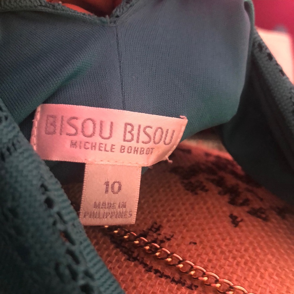 Bisou Bisou teal floor length halter dress - Picture 8 of 8
